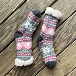 Fuzzy winter socks to wear around the house.